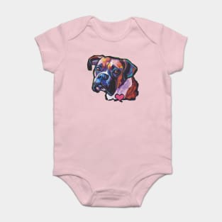 BOXER Dog Bright colorful pop dog art Baby Bodysuit